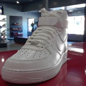 Nike white af1 all white hight top